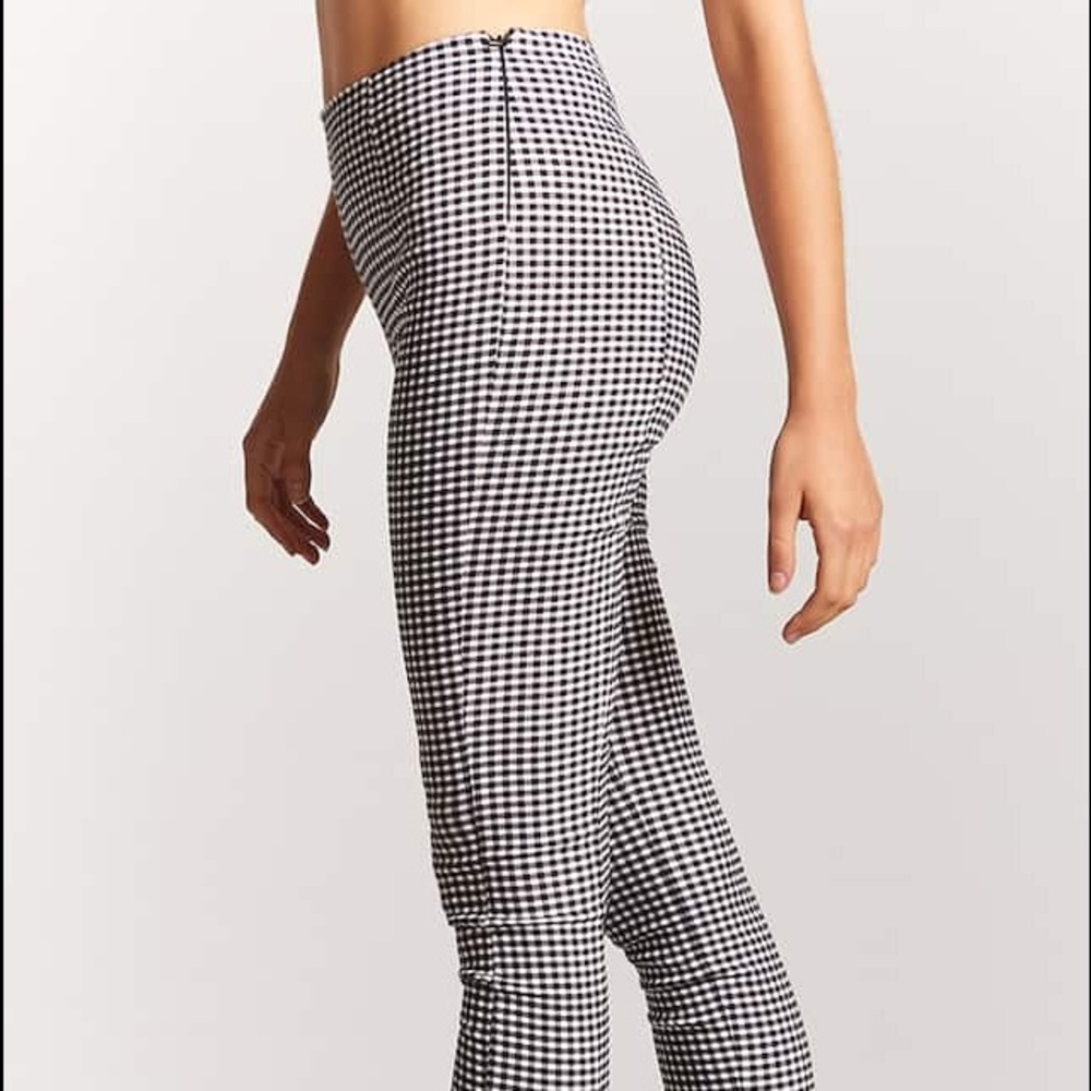 Checkered pattern stretchy pants